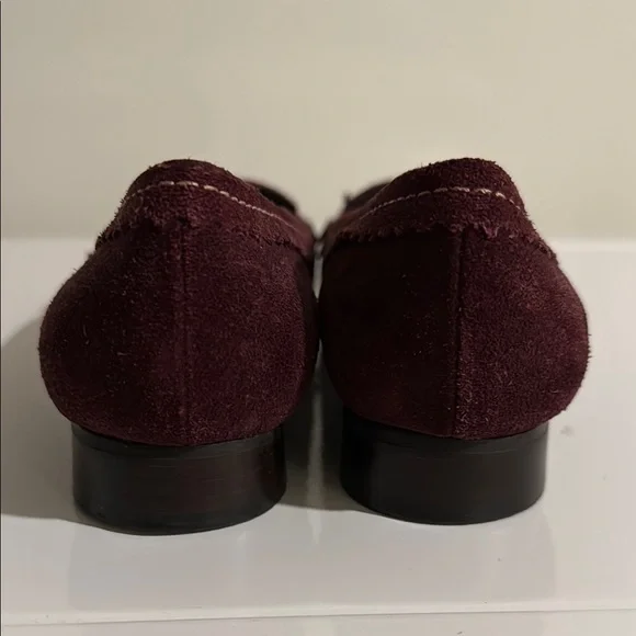 ANTONIO MELANI Maroon Leather Loafers with Studded Detail Size 6 - Picture 4 of 9